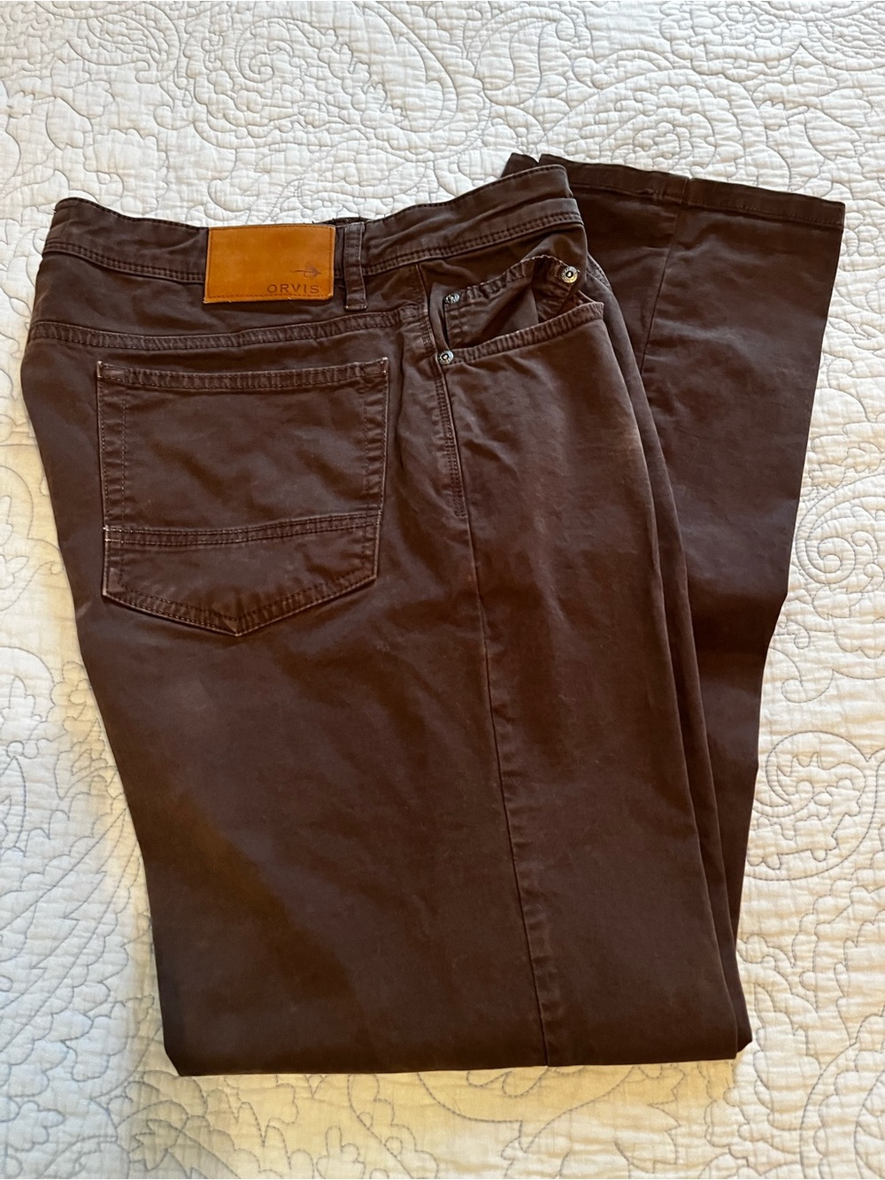 Orvis Men's Chocolate Brown Straight Jeans
